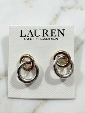 Lauren Ralph Lauren Two-Tone Circle & Bar Drop Earrings